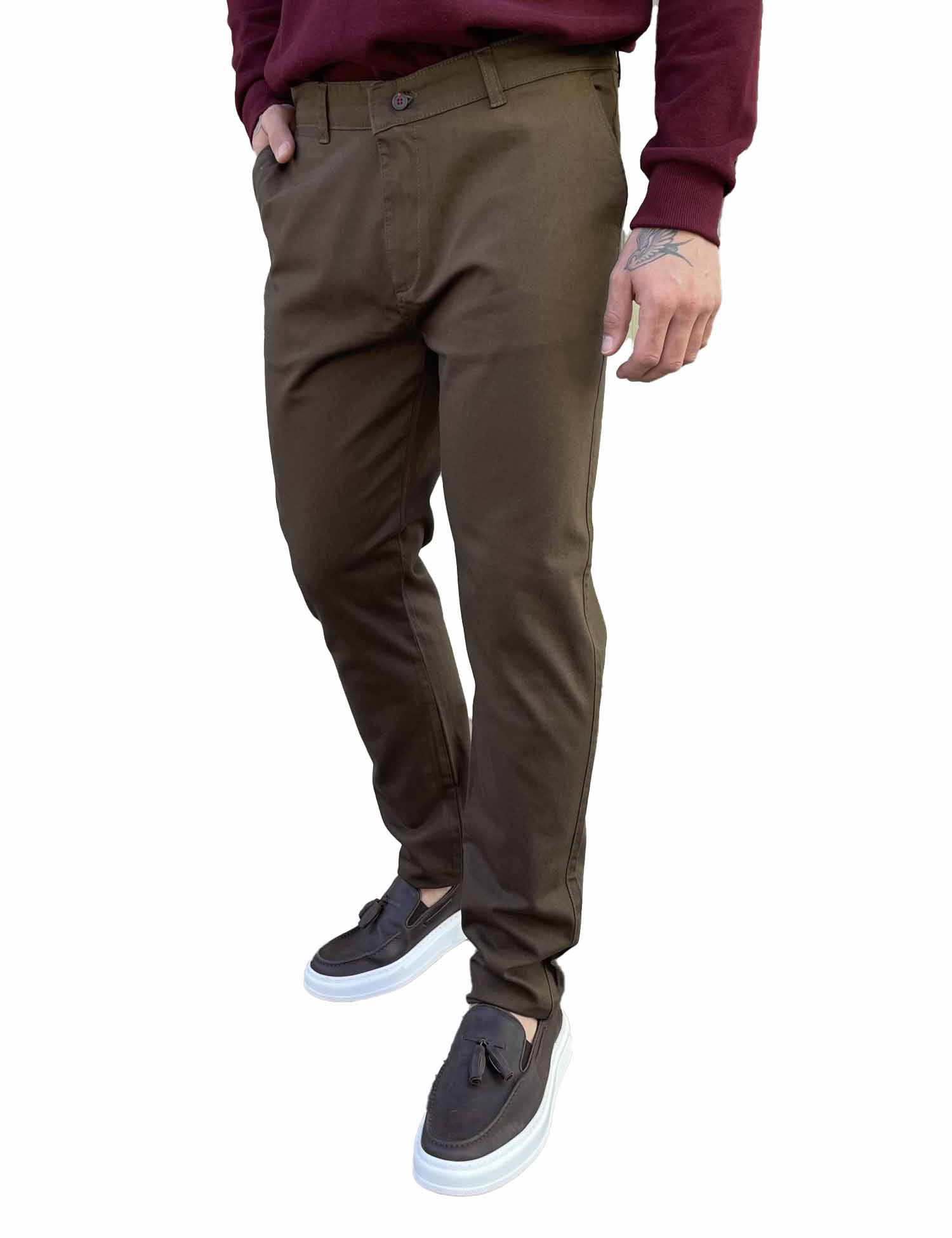 Dynamo ανδρικό καφέ παντελόνι υφασμάτινο Chinos D1316K φωτογραφία
